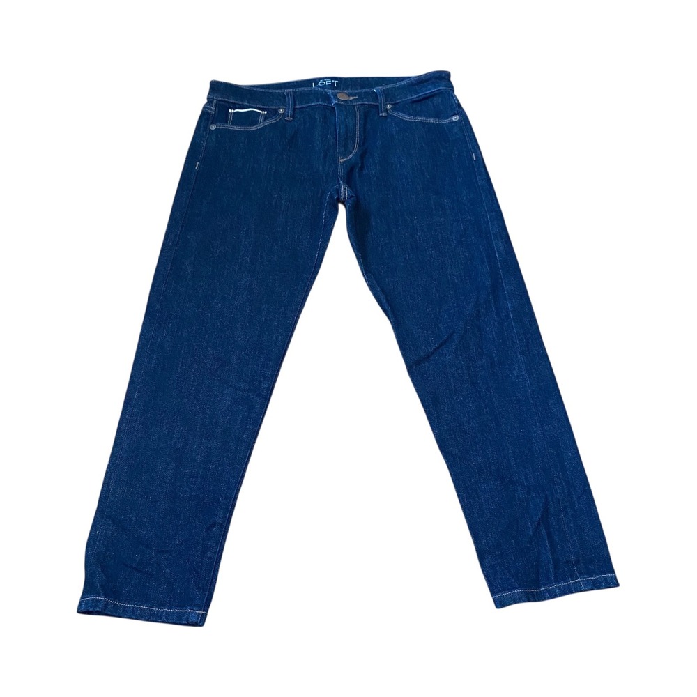 LOFT Relaxed Skinny Jeans Size 26/2P Dark‎ Wash Denim Everyday Casual